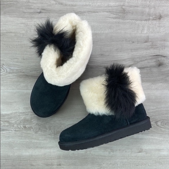 🍁UGG🍁 BLACK CLASSIC MINI BLACK WISP